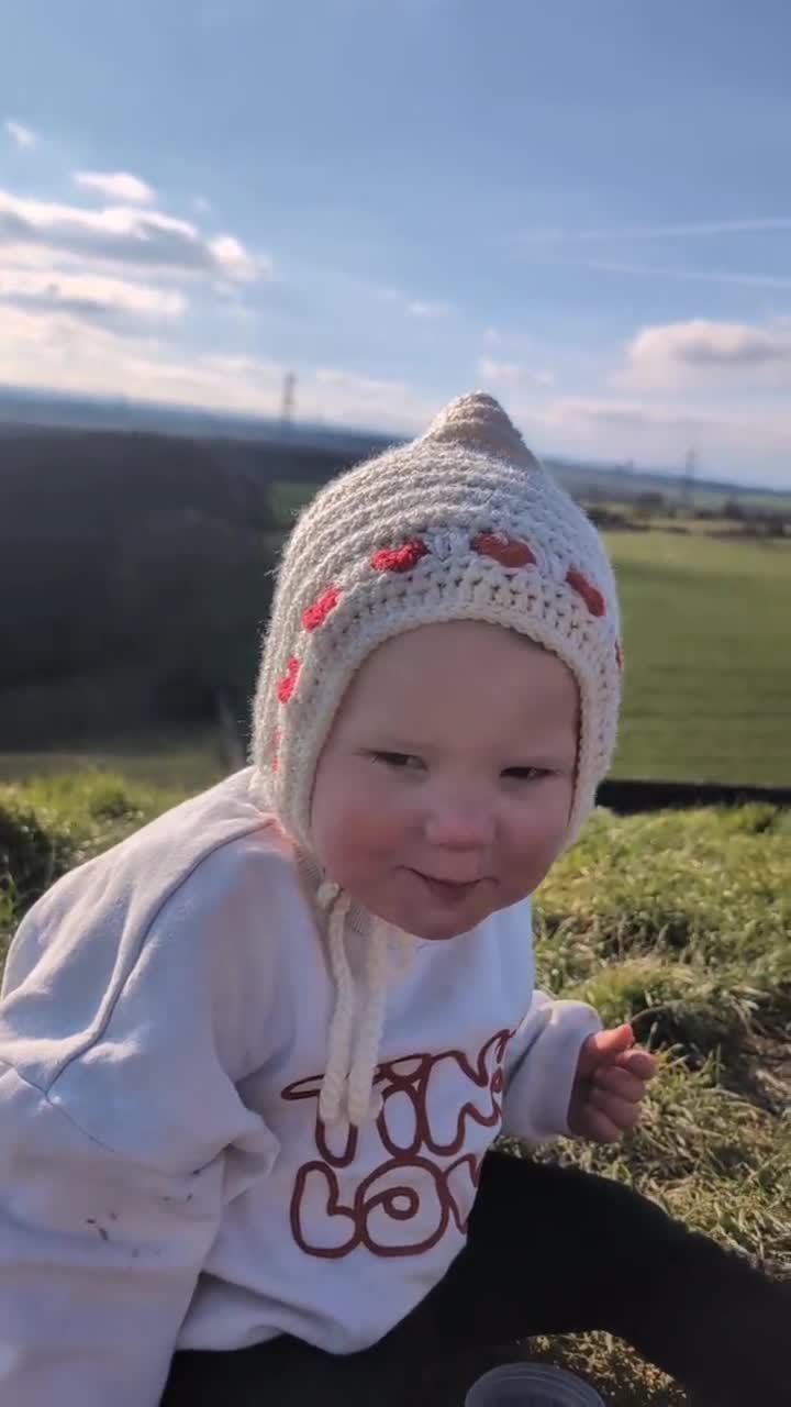 ハートボンネット(ハンドメイド) Retro-themed bonnet① - YouTube