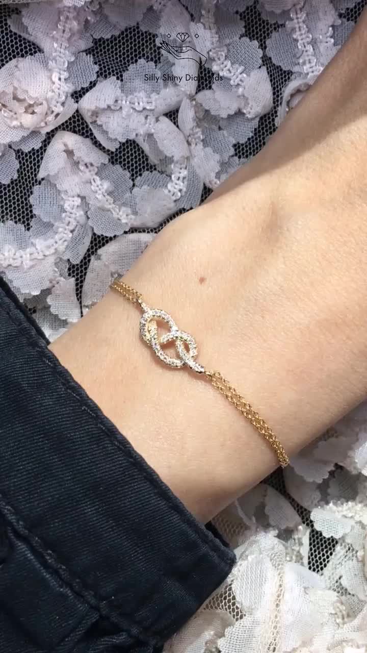 Infinity Knot Diamond Bracelet, Gold & Diamonds, Love Knot Diamond  Bracelet, Endless Love Knot Unique Diamond Bracelet, Infinity Symbol