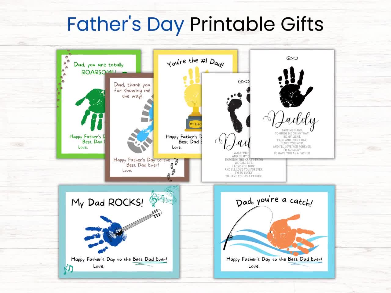 Our Family Handprint Art Printable Fathers Day Handprint Art Gift for New  Dad First Fathers Day 