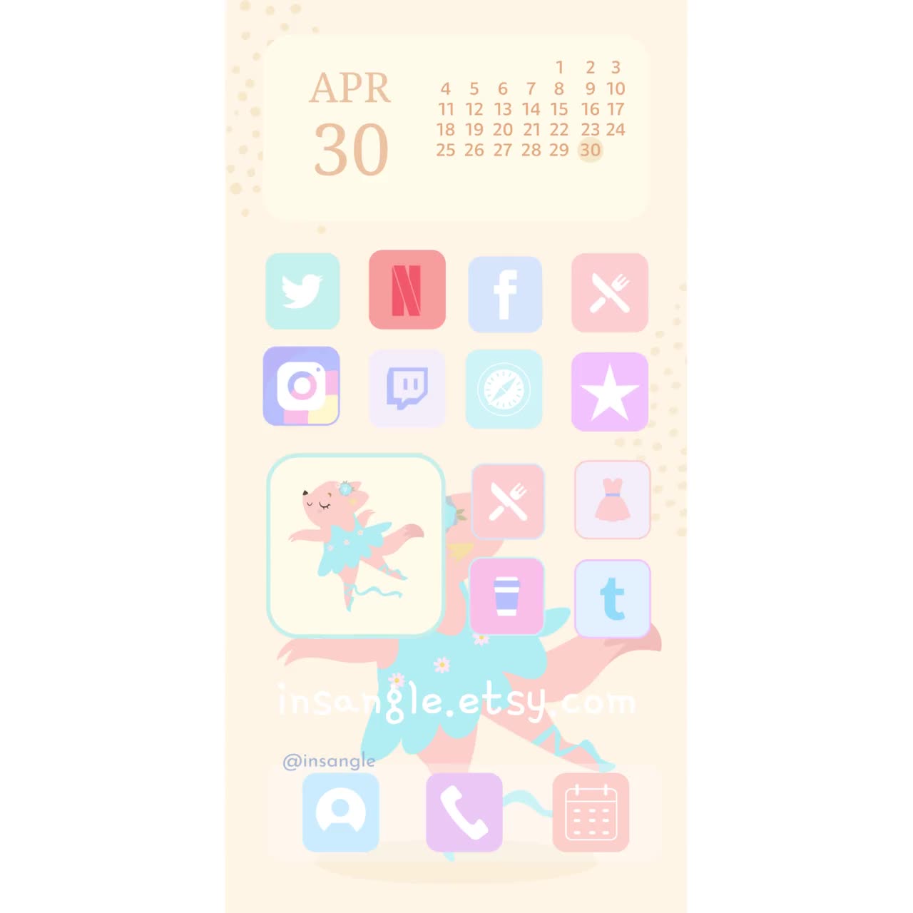 70 Kawaii Cute IOS 14 App Icons Ios 14 Aesthetic Covers 