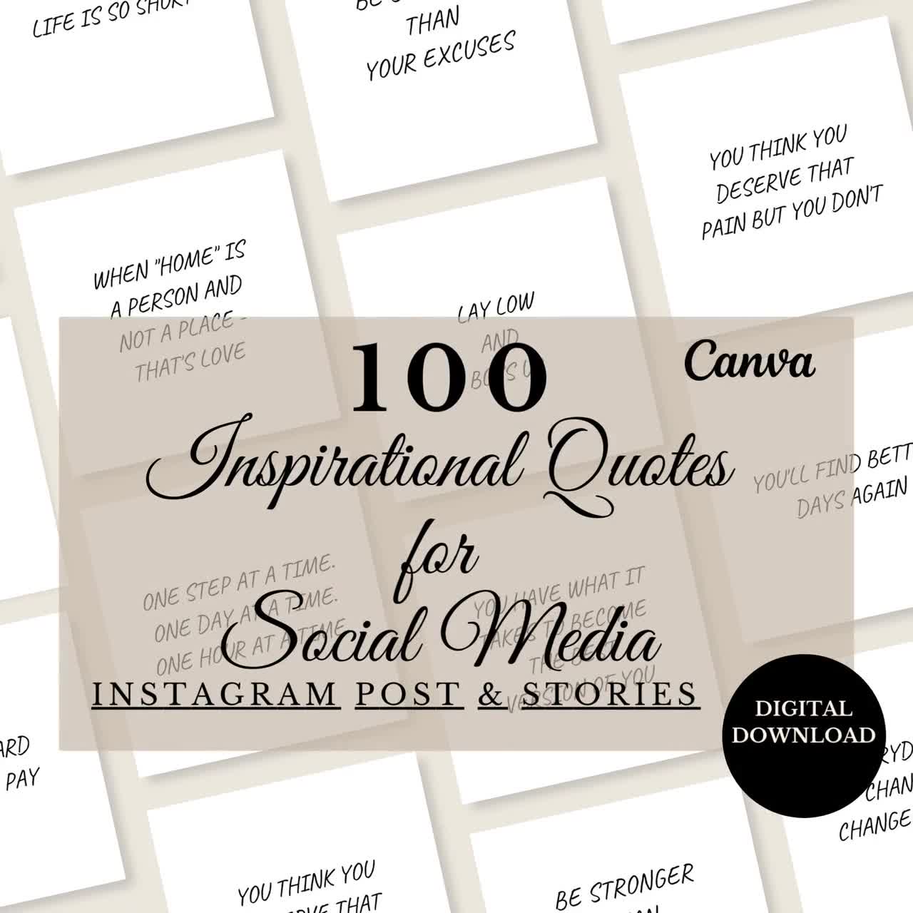 Printable Quotes \u0026 Affirmations | 3x3 | 4x4 | 5x5 | 6x6 | PDF + JPEG –  PAPER MOON Art \u0026 Design, image size:1280x1280