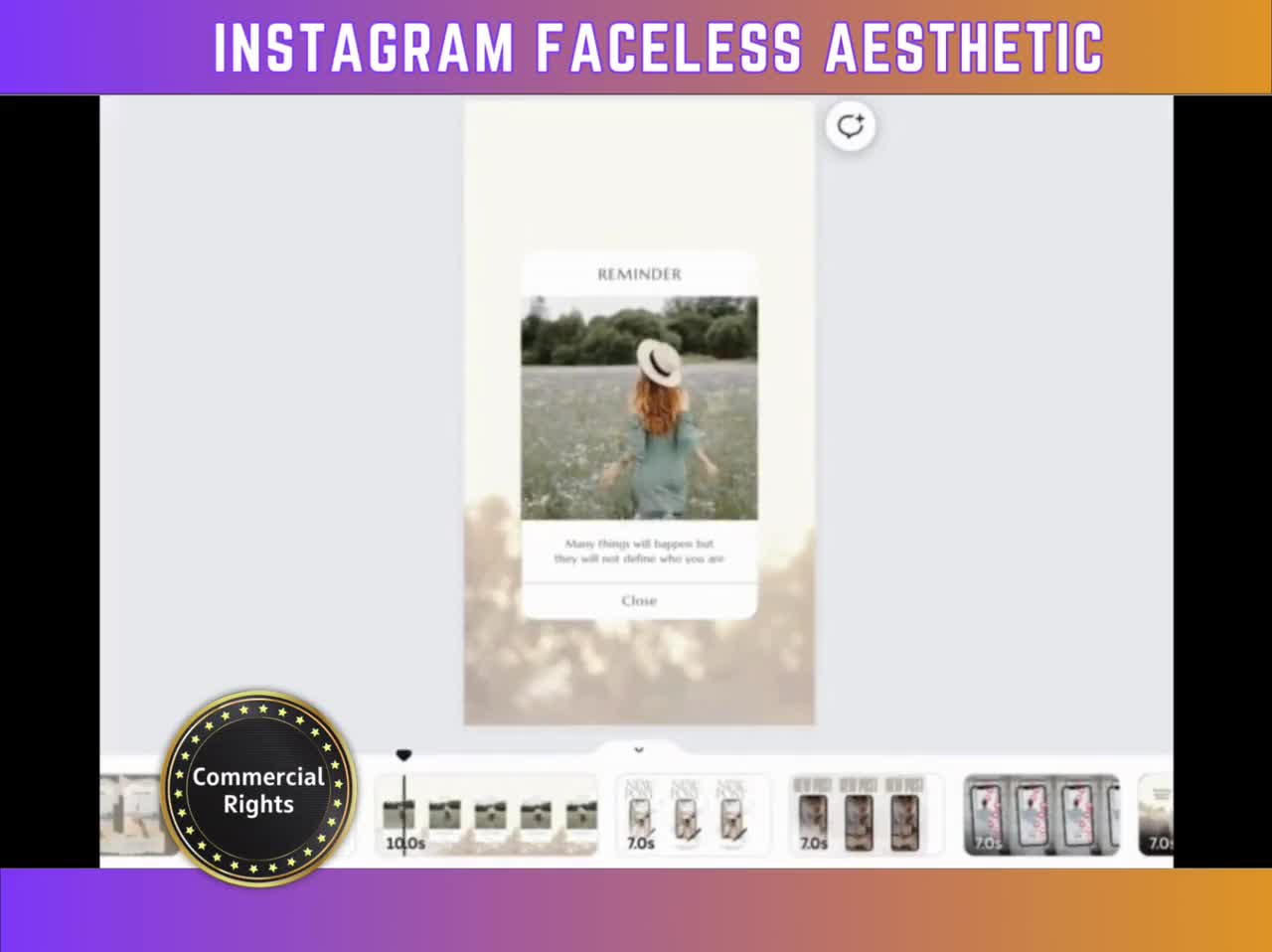 50 Instagram Tiktok Faceless Reels Templates Aesthetic Video Reels Reels  Canva Templates Content Creator Reel V1 