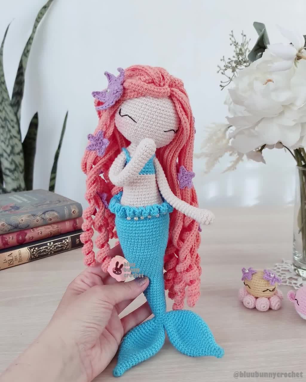Mermaid Crochet Doll Pattern, MEDIUM Size-eng/esp/hun Mermaid