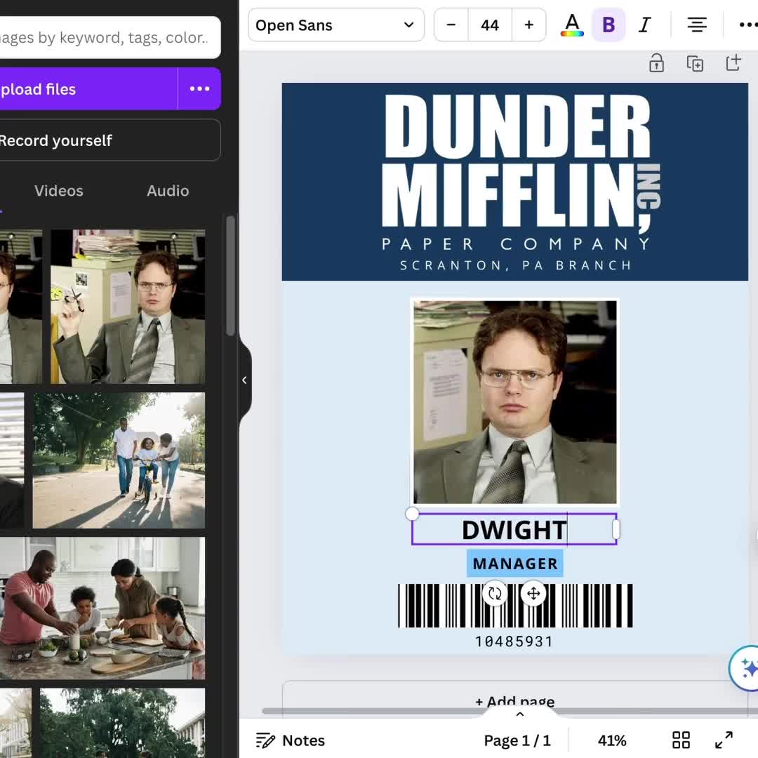 the-office-id-badges-editable-dunder-mifflin-badge-office-theme-id-card-canva-photoshop-printable-instant-download-etsy