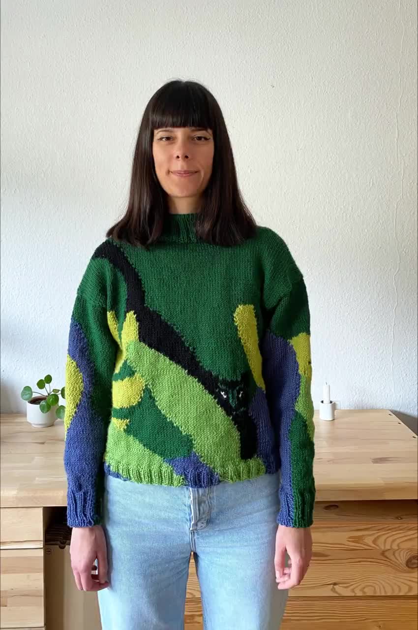 Vintage St. John's Bay Womens Green CLASSIC CABLE Knit Long