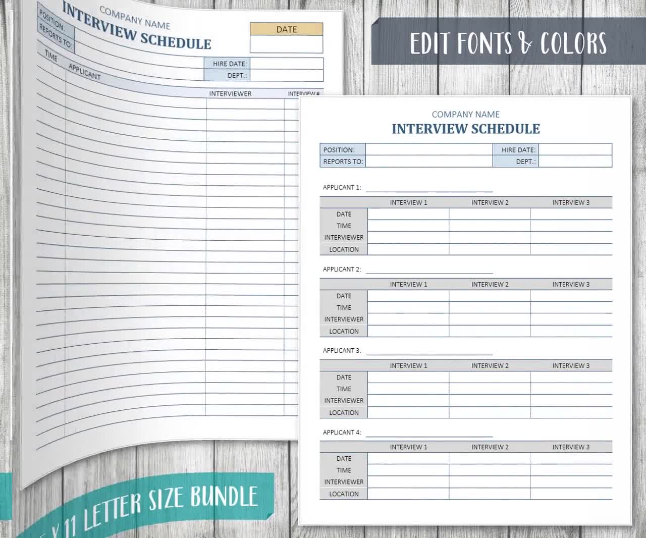 employee-interview-schedule-tracker-templates-interview-schedule-organizer-onboarding-hr-instant-download-editable-word-8-5x11-etsy