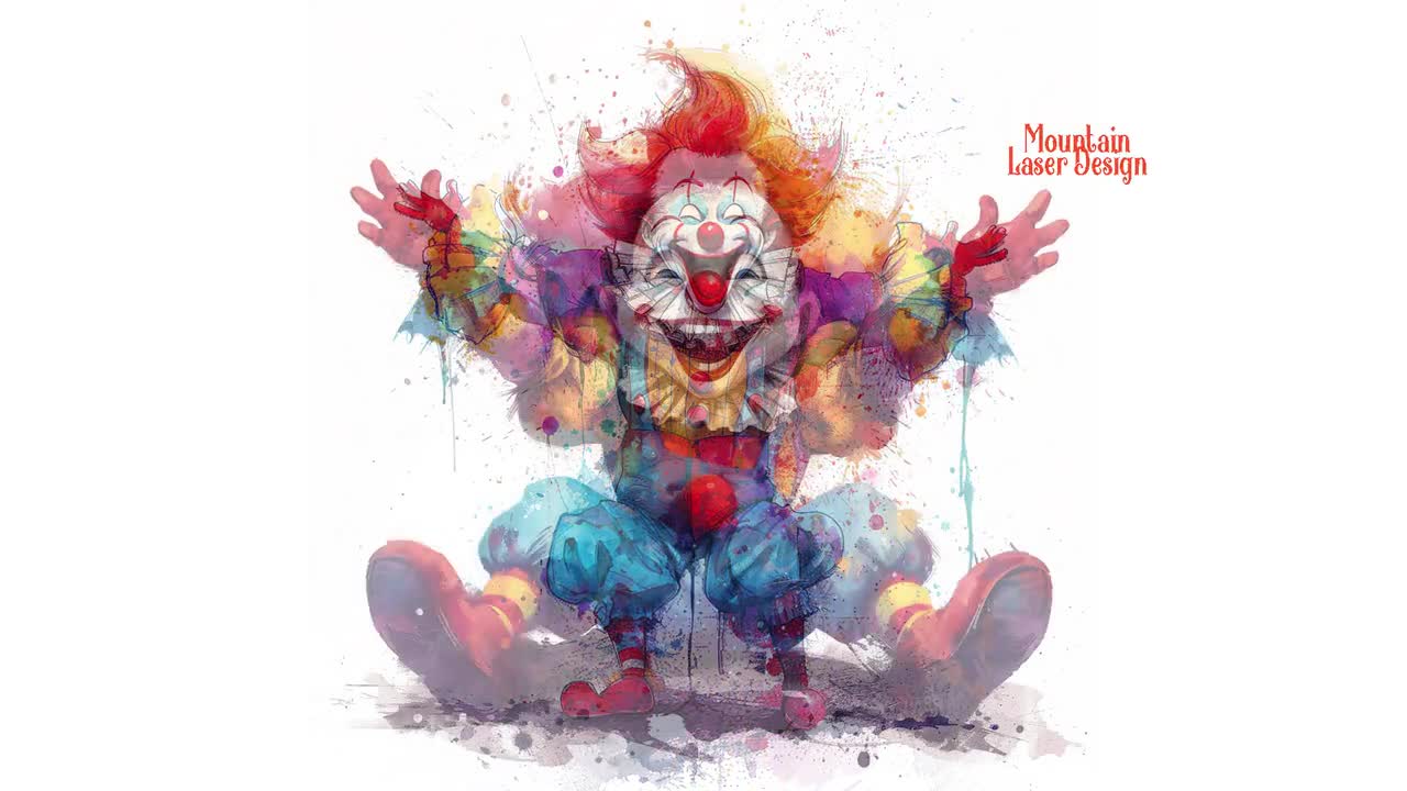 Clowns of Circus Vivid Color Bundle 2 50 Digital Ai Line Art PNG