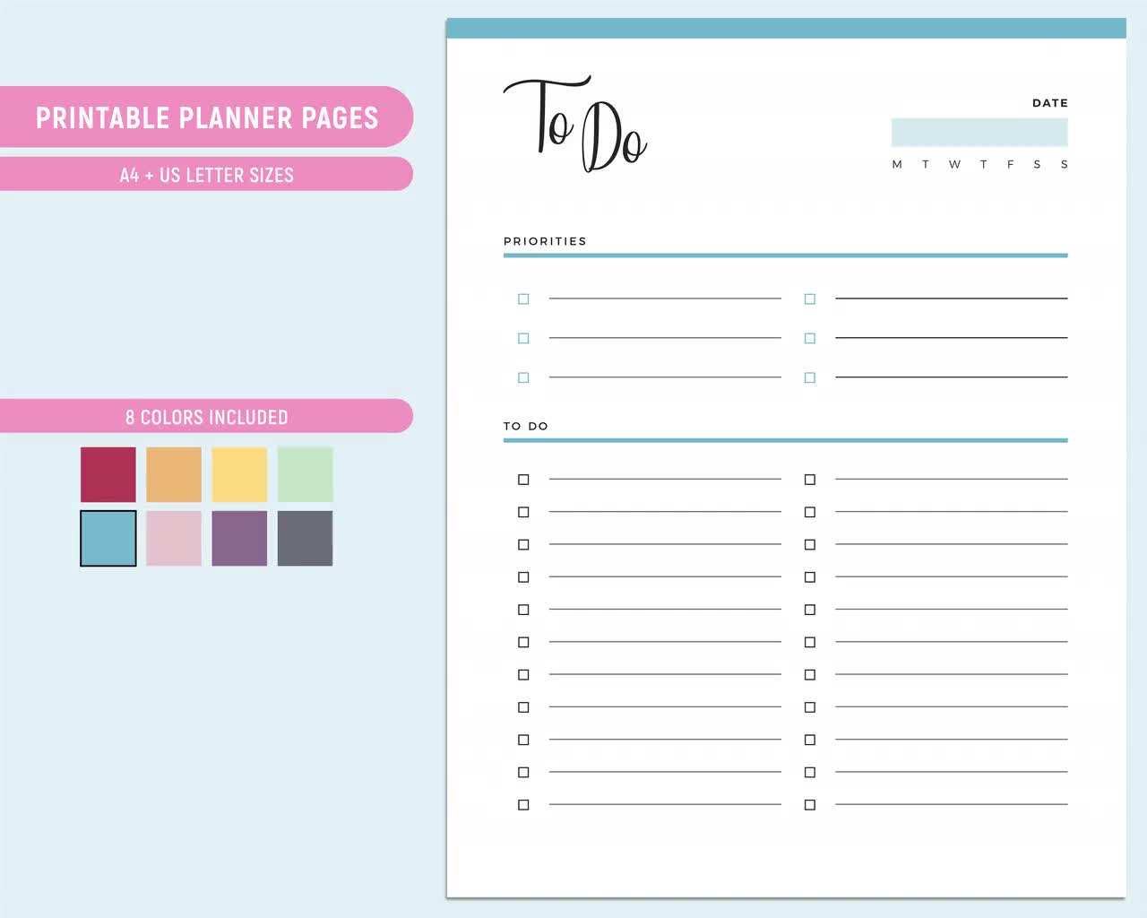 Printable No Date Daily Planner – Plan Print Land