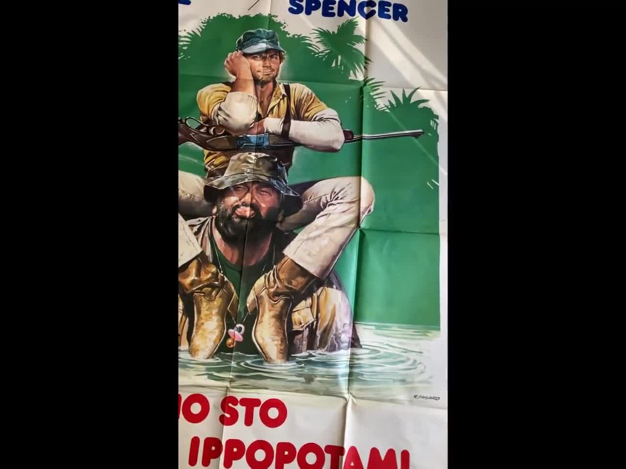 Big Original Movie Posters 4F Io Sto Con Gli Ippopotami Bud Spencer Terence  Hill 1979 140x200 CM 