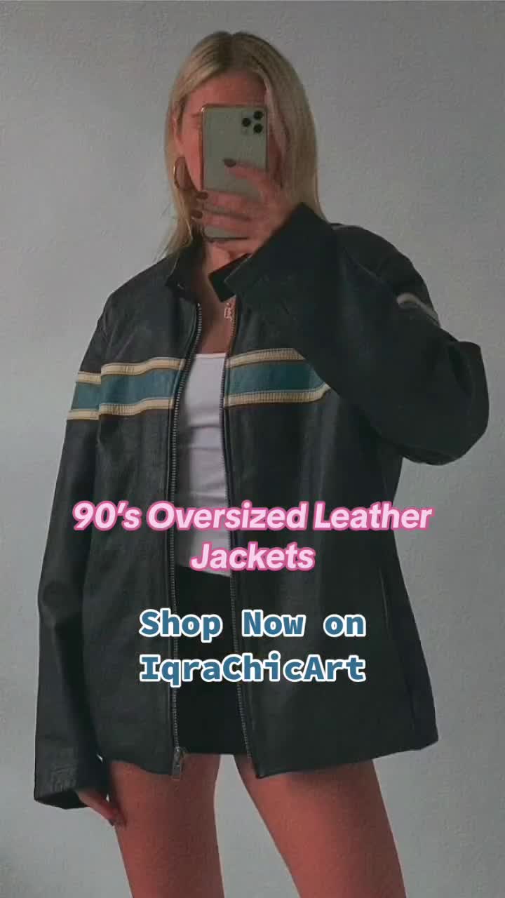 Women's Handmade Oversize Bomber Lambskin Soft Real Leather Jacket, Ladies oversized Leather Jacket, Ladies Jacket, Best Gift For Her video poster
