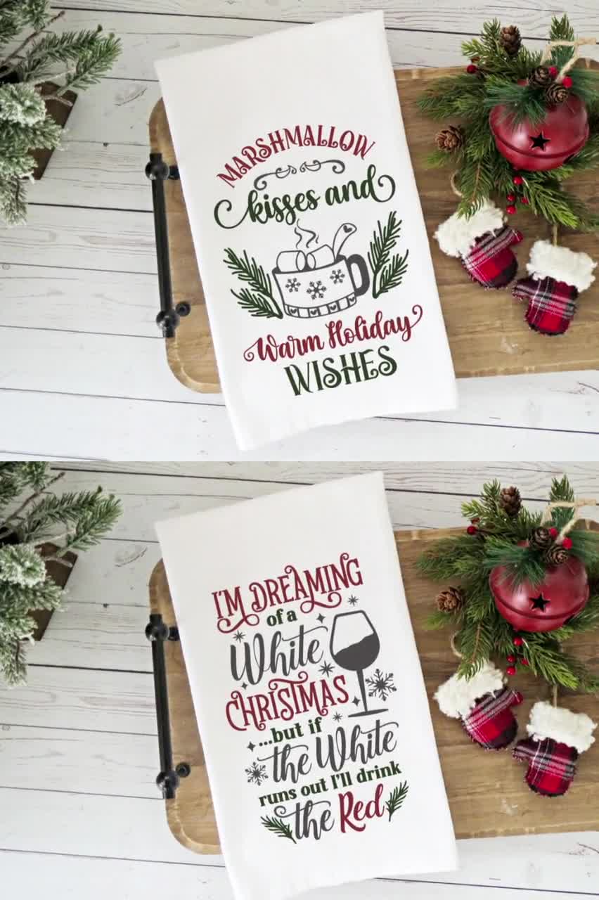 DIY Christmas Tea Towels with SVG download - Pazzles Craft Room