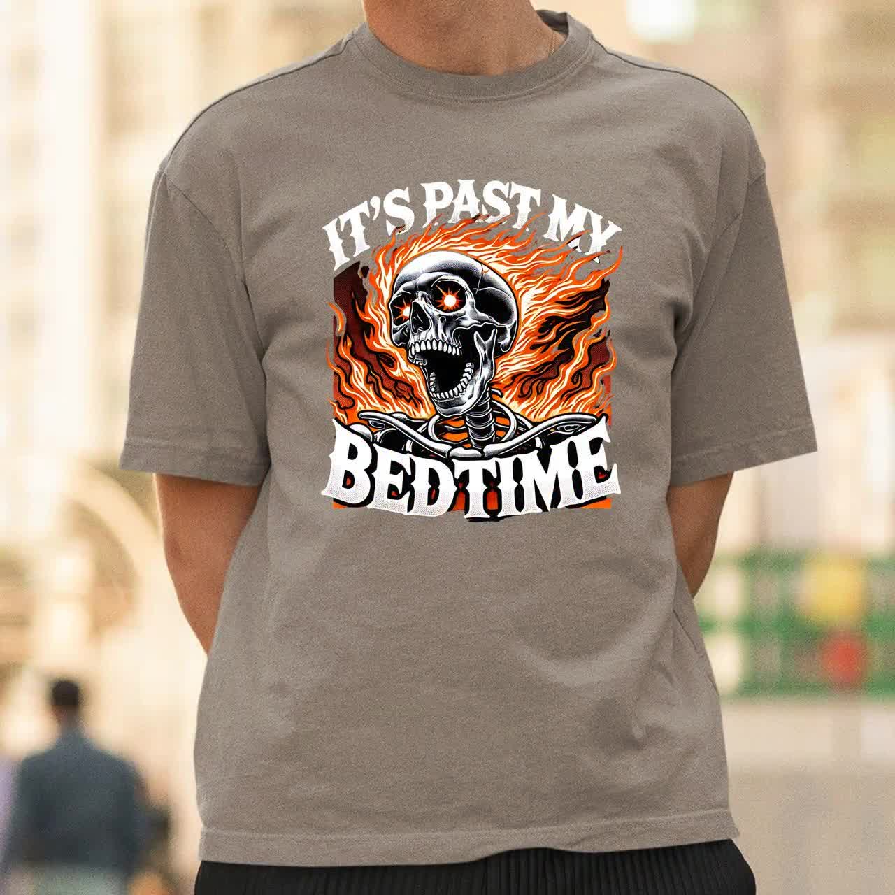 It's Past My Bedtime Funny Skeleton Meme Flames Ironic Tired T-shirt, Meme,  Offensive Shirts, Embarrassing, Ironic, Stupid - Etsy, image size:1280x1280