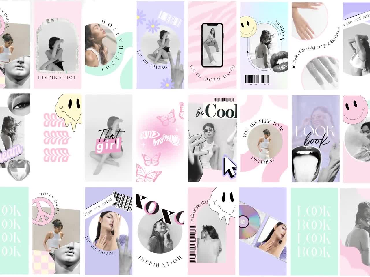 Instagram Reel and Story Templates Pastel Collage IG Reel Cover