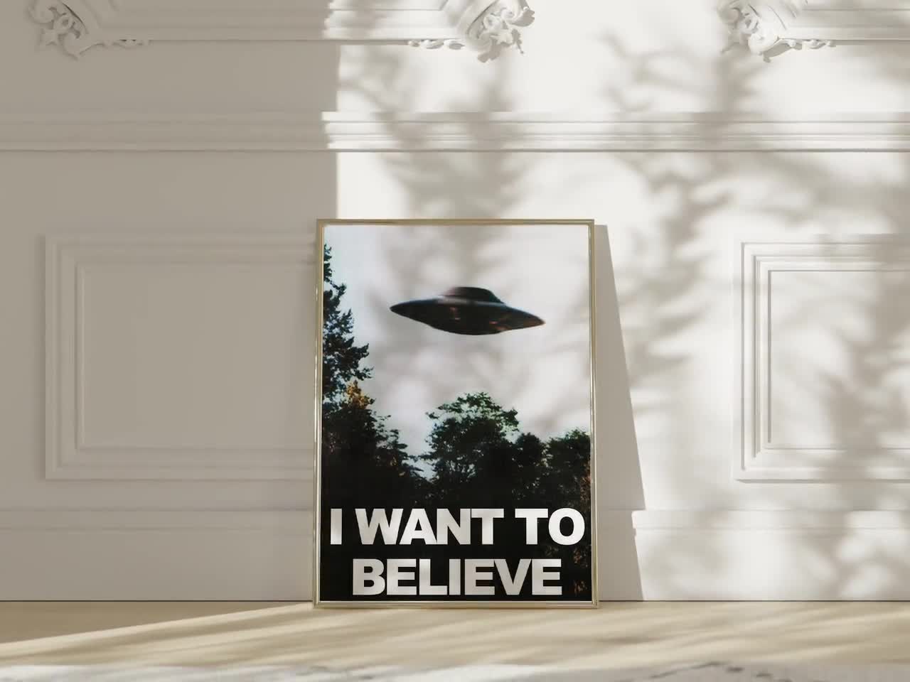 Poster Su Tela UFO Alien I Want To Believe – Stampa Artistica Moderna 30x45 Cm, Decorazione Murale Per Camera Da Letto O Soggiorno
