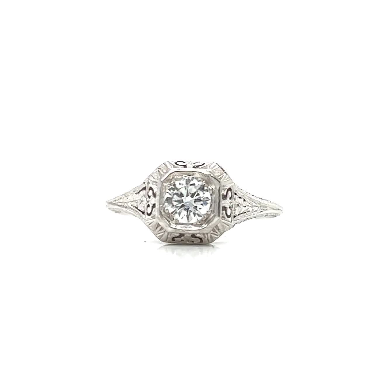 Art Deco .53ct. Diamond Antique Engagement - Fashion Ring