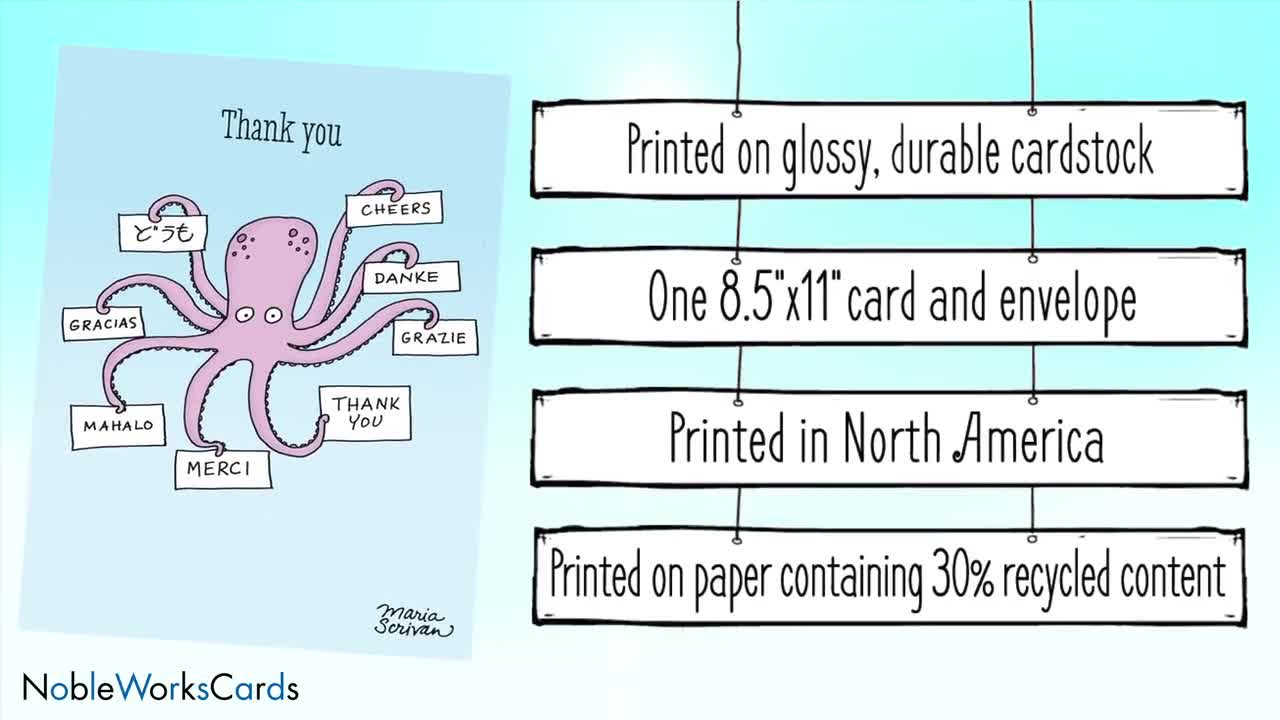 Jumbo Funny Thank You Greeting Card 8.5x11 Inch W/ Envelope (1