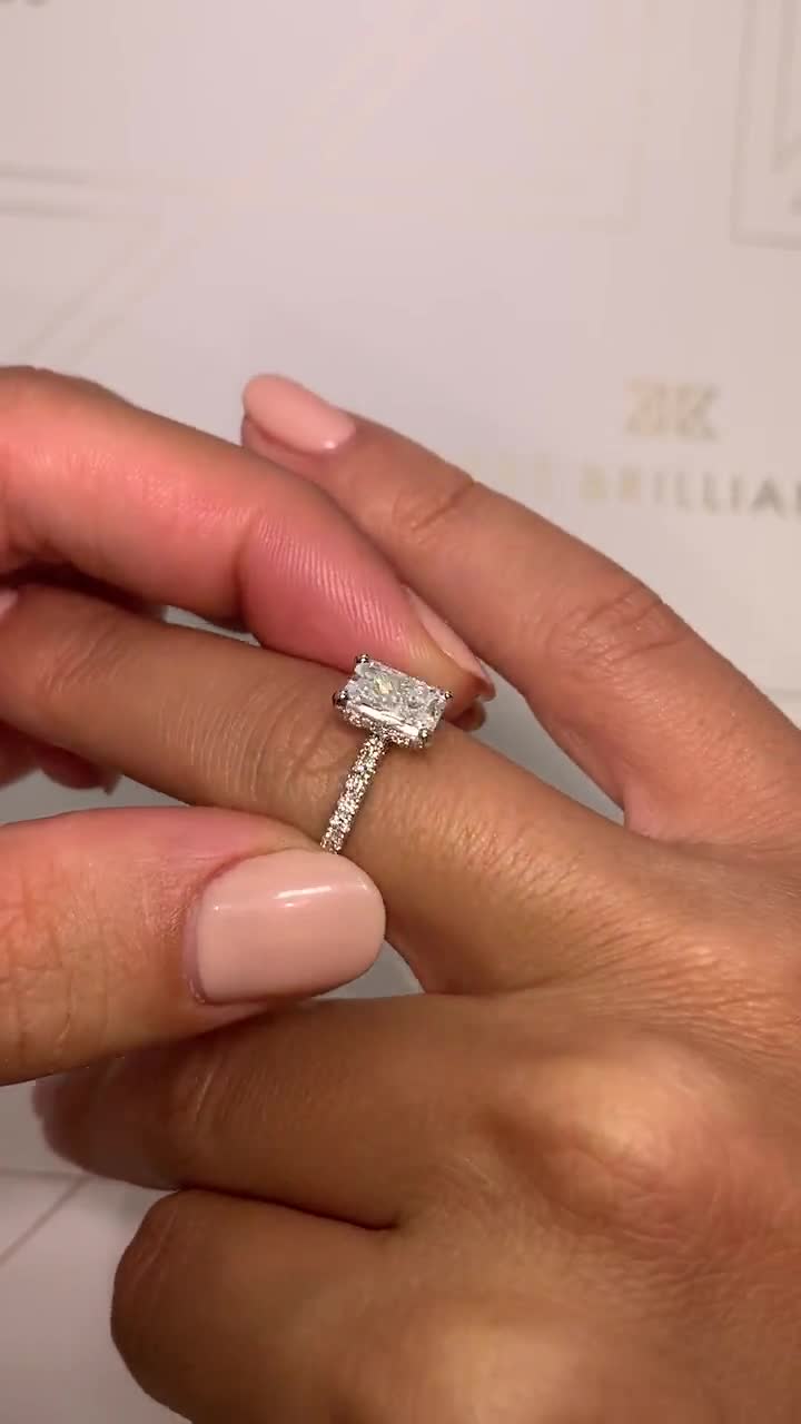 1.5 Carat Radiant Cut Diamond Engagement Ring 18K White Gold Ring Real  Natural Diamond E VS2 Gorgeous Proposal Ring -  Sweden
