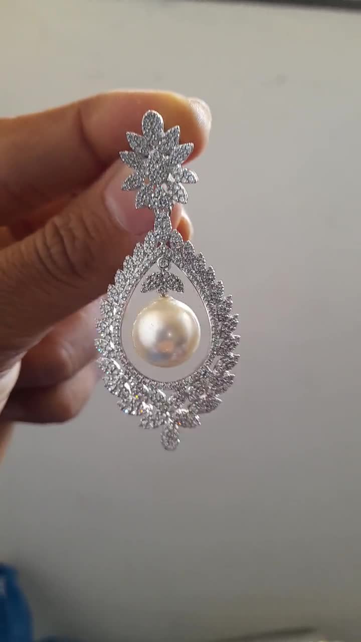 Orecchini A Fiore Con Perla In Argento 925 - Reffeer - Gioielli Eleganti Donna In Confezione Regalo