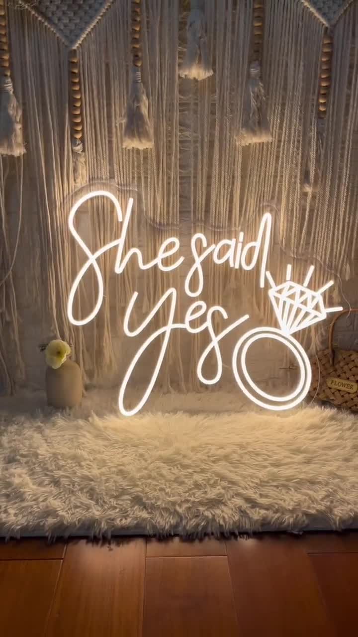 She Said Yes Neon Sign, LED Proposal Decor, Engagement Neon Light - View #6
