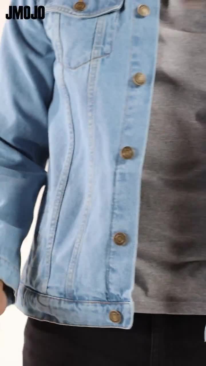 Fashionable Mens Denim Jacket Light Blue Jeans Jacket