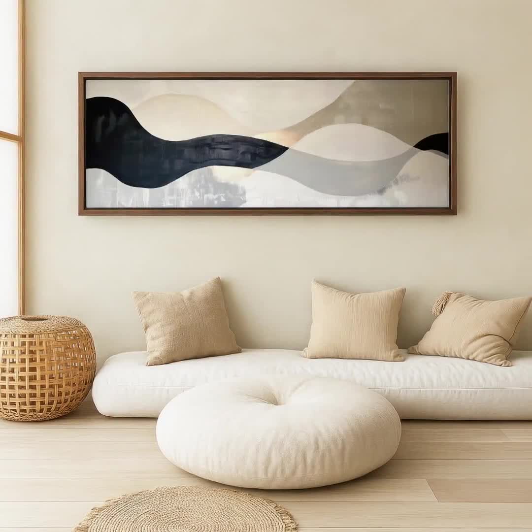 Living Room Wall Art Above Couch, Extra Large Japandi Decor