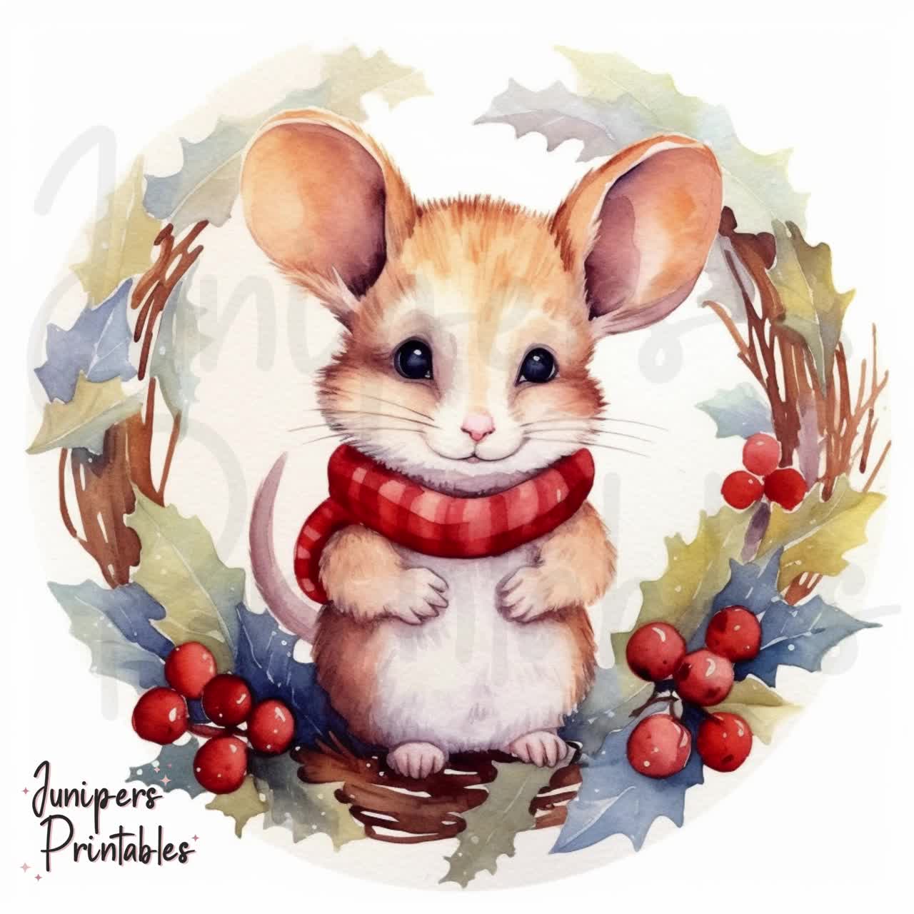 21 Christmas Mice Clipart, High Quality Jpgs, Digital Download Card Making,  Digital Paper Craft, Christmas Clipart, Christmas Ephemera 