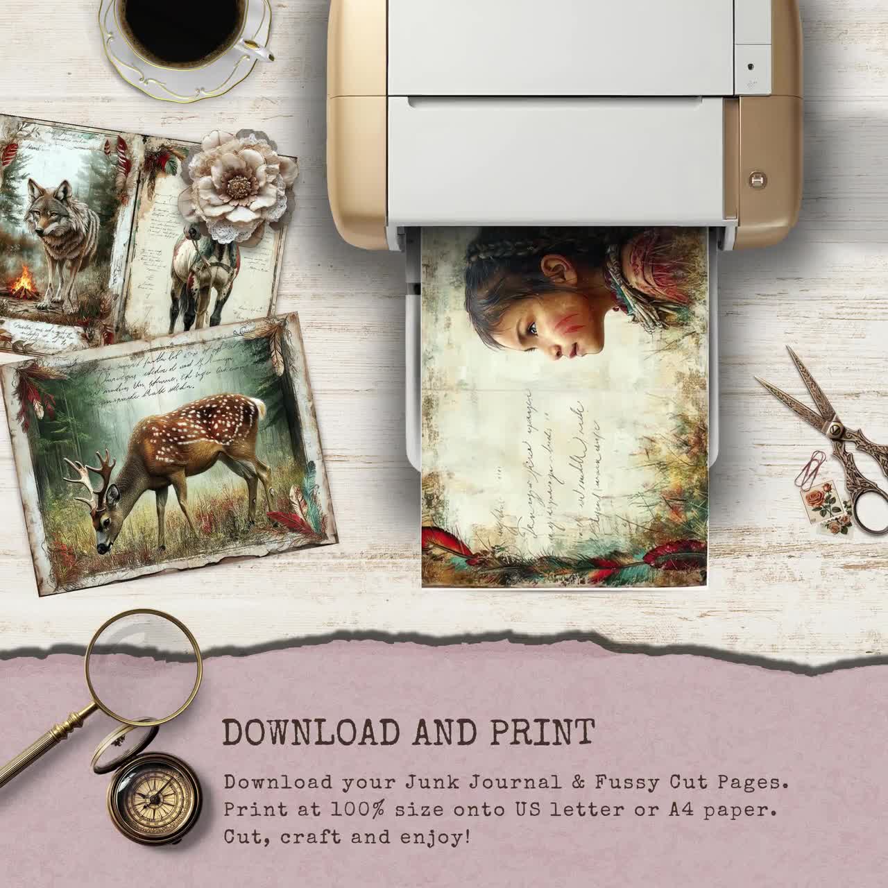 ネイティブアメリカンのジャンクジャーナル、ビンテージスクラップ