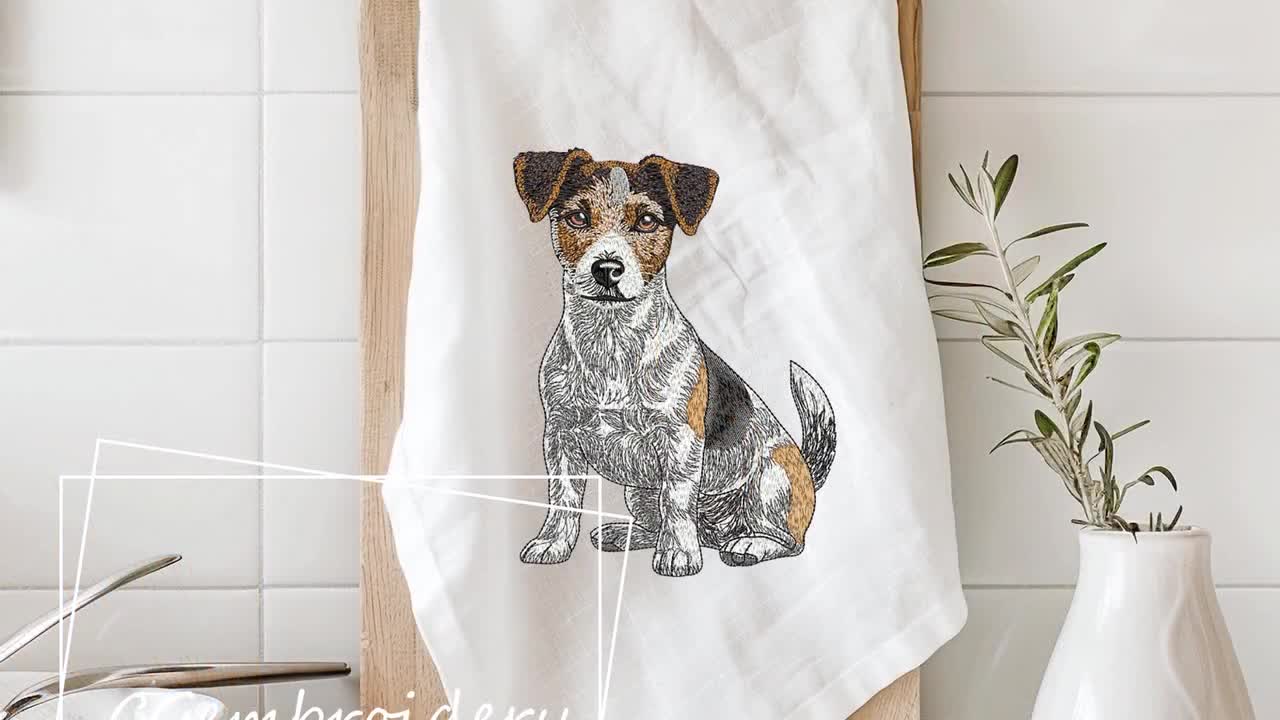 ABAKUHAUS Jack Russell Tovaglia, Cane Che Tiene Un Segno, Rettangolare per Sala da Pranzo e Cucina, 140 cm x 200 cm, Brown Charcoal Grey
