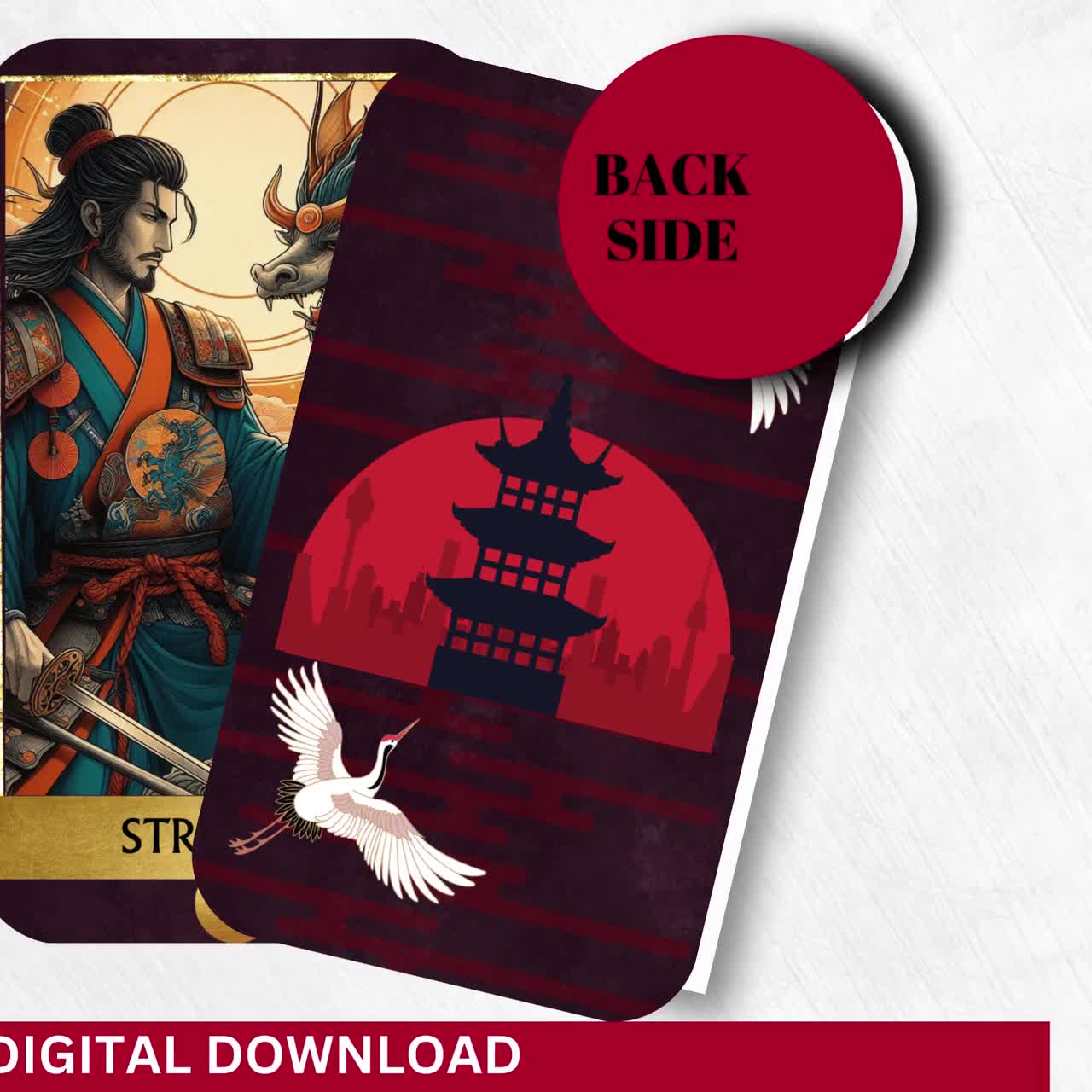 Digital Japanese Tarot Deck Printable Tarot Cards 78 Anime Tarot