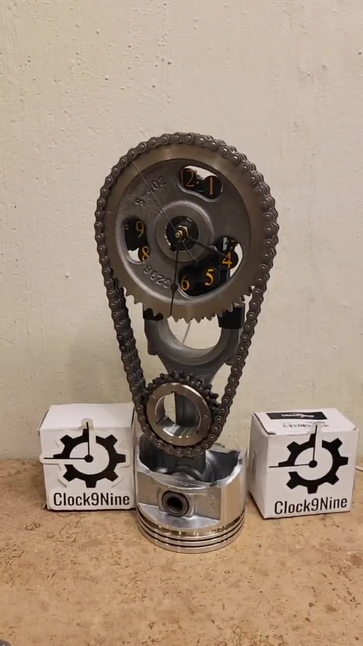 Motorized, Rotating Gear Clock, Made With Chevy Big Block Timing