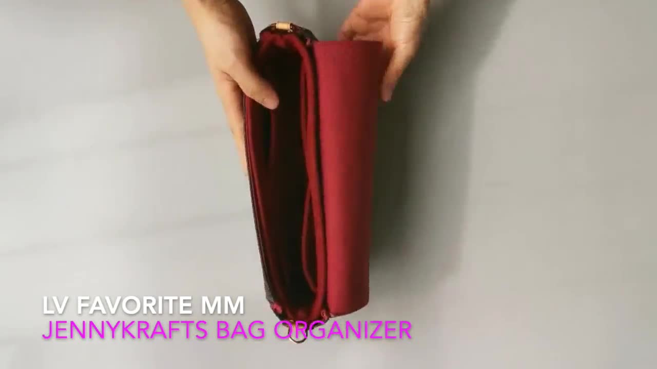For [Telfar Large Shopping Bag] Insert Organizer Liner (Style D Single Zip)  Cherry