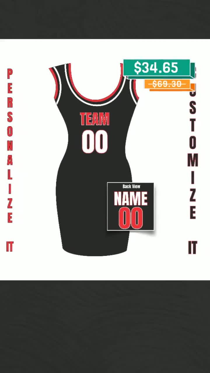 Custom Basketball Jersey Dress Personalized Women's Sports Dress Custom Basketball Jersey Dress Personalized Women's Sports Dress
