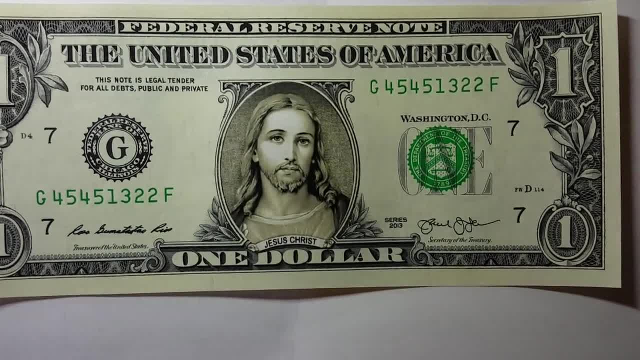 JESUS Christ on Real Money Custom Dollar Bill Art -  Australia