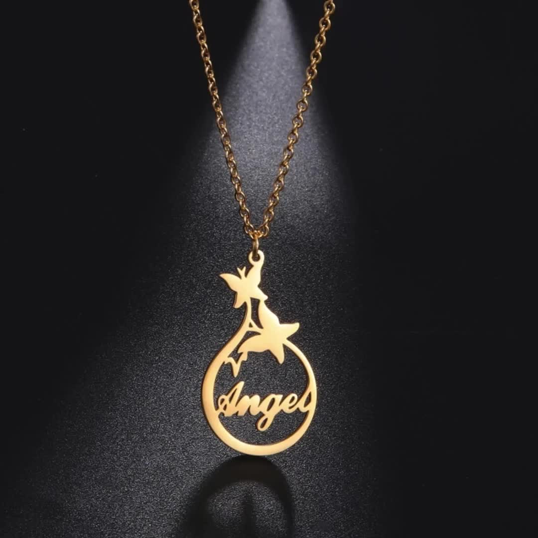 Naszyjnik z imieniem | Spersonalizowana biżuteria z imieniem, czcionka pisma, naszyjnik z imieniem dla mamy, prezent dla niej, prezent dla najlepszej przyjaciółki, naszyjnik z pismem kursywnym video poster