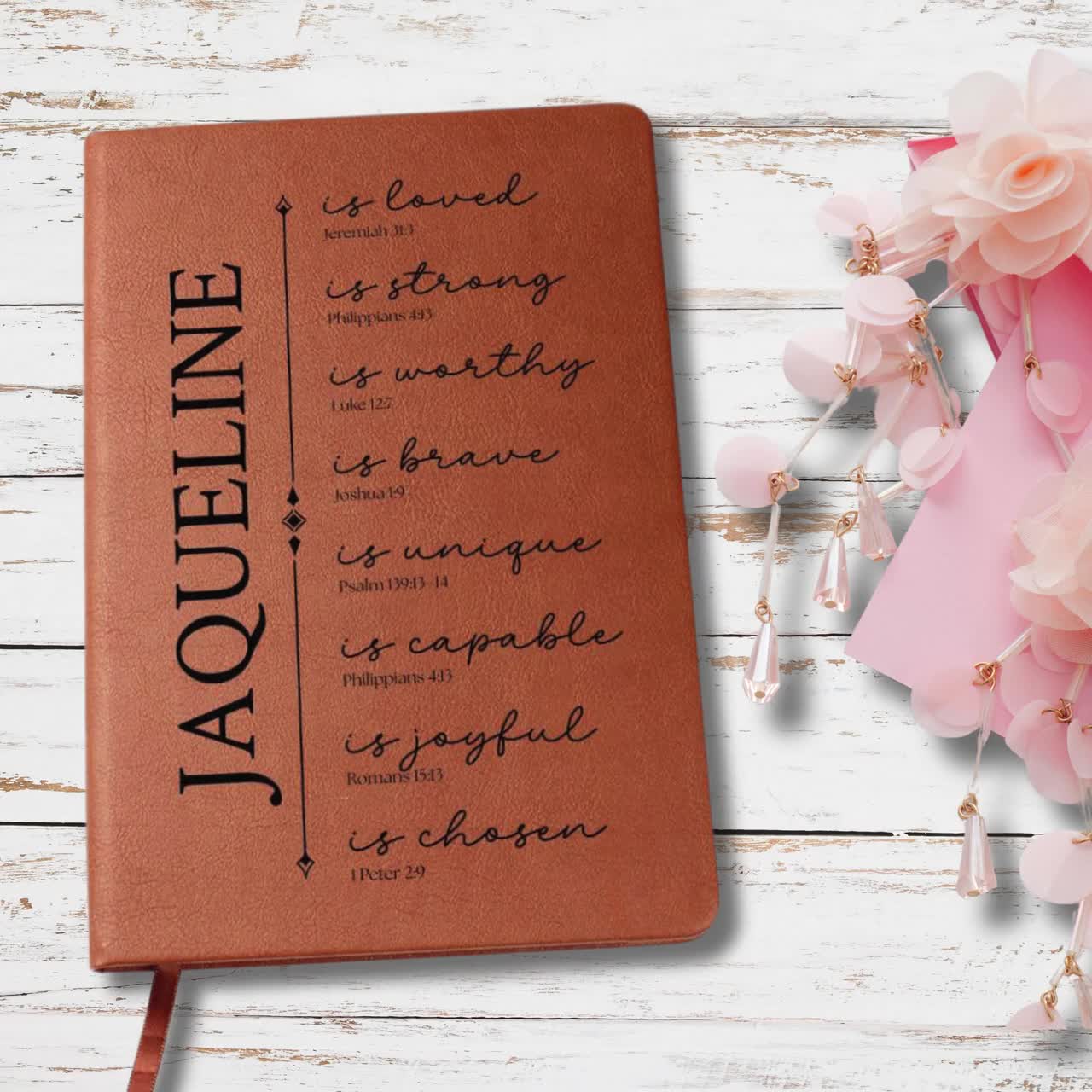 Personalized Bible Verse Journal, Prayer Journal For Women, Custom Christian Gift, Religious Gift, Affirmations Gift, Confirmation Sponsor video poster