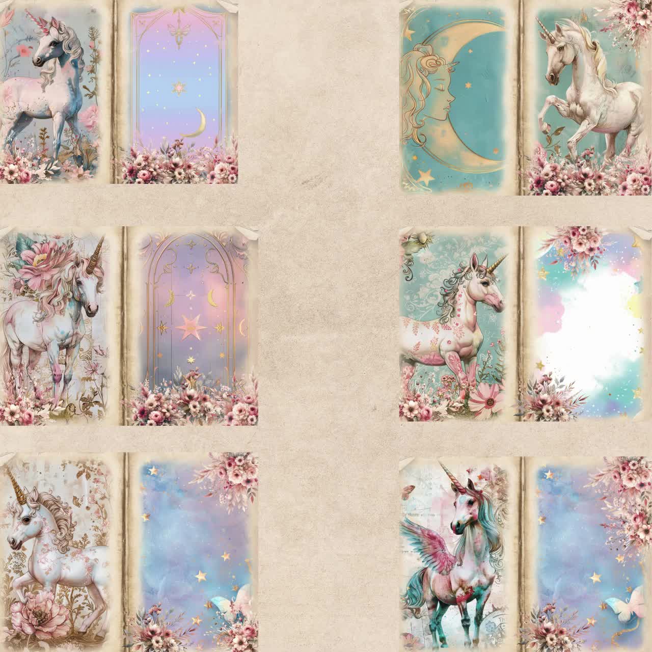 Junk Journal Printable, Magical Unicorn Junk Journal, Fantasy