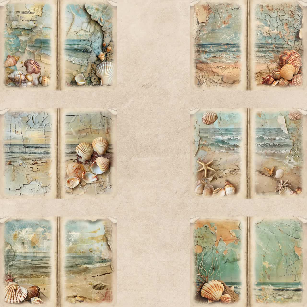 Junk Journal Printable, Vintage Beach Junk Journal, Ocean Journal