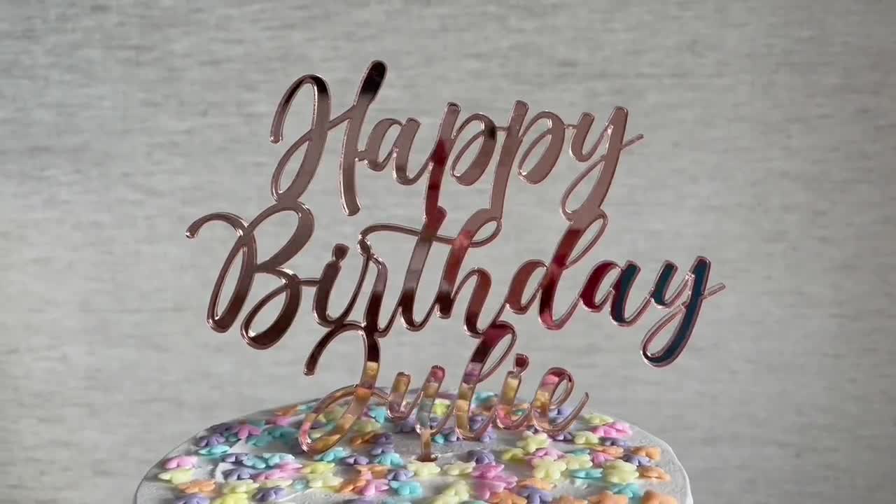 Deco Gâteau Anniversaire Décoration De Gâteau D'anniversaire « Happy  Birthday » Avec Nom Personnalisé Et Numéro De Mariage, Décoration De Fête D' anniversaire, Cadeau Déco Gâteau Anniversaire Facile, image size:1280x720