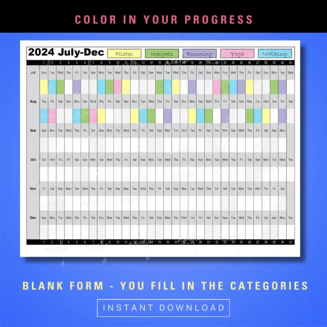 2024-july-december-workout-tracker-calendar-coloring-exercise-log-habit-tracker-color-in-fitness-calendar-work-out-fitness-planner-etsy