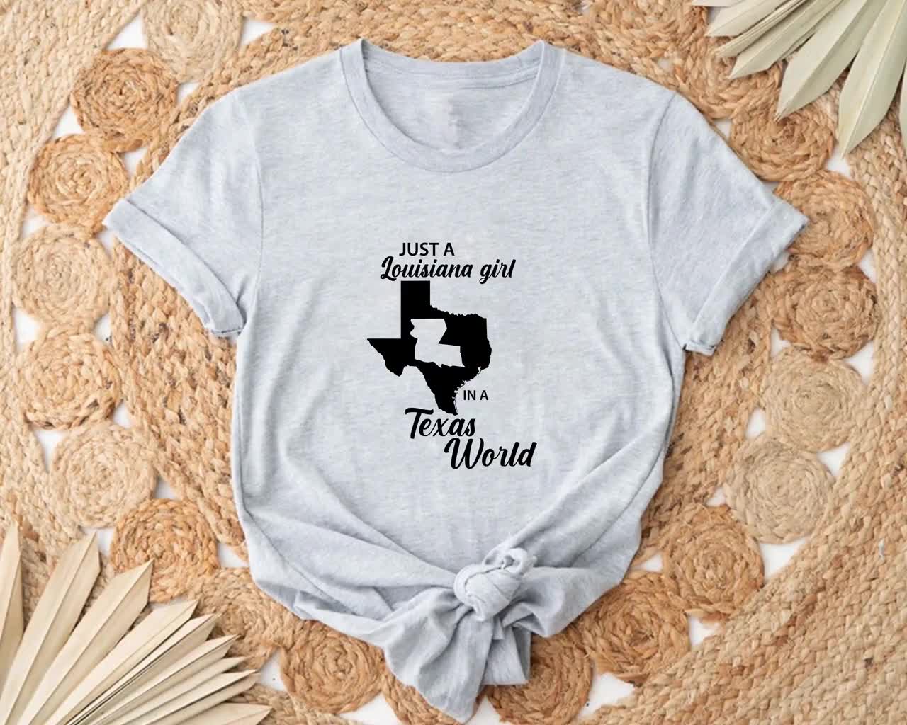 StephainesCreations Just A Louisiana Girl in A Texas World Shirt, Louisiana Girl Shirt, Louisiana Girl in Texas Shirt