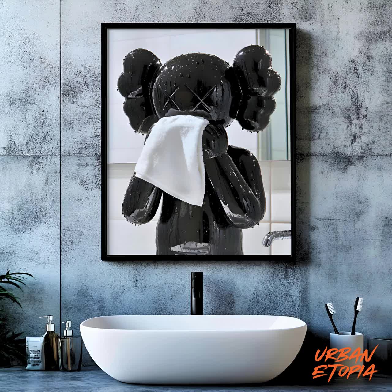 Morning Kaws Washing His Face Hypbeast Poster - DIGITAL