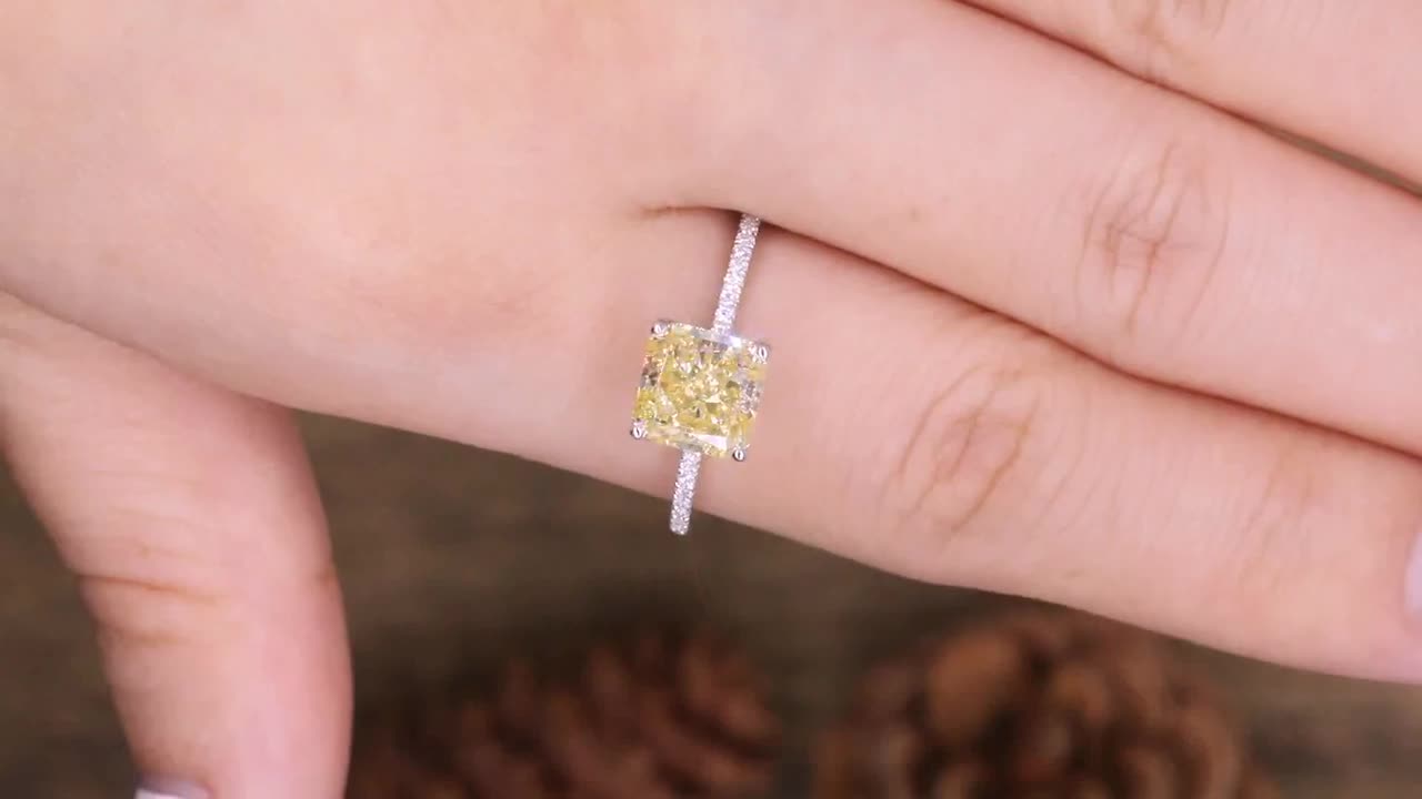 8.02 carat Fancy Yellow Asscher Cut 3-Stone Canary Diamond Ring (GIA  Certified, Two-Tone) — Shreve, Crump & Low