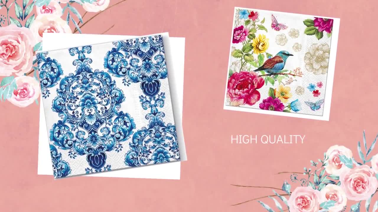 Keep Unique Luncheon Floral Paper Napkins, Decoupage Napkins, Assorted  Color, 20/Pack 