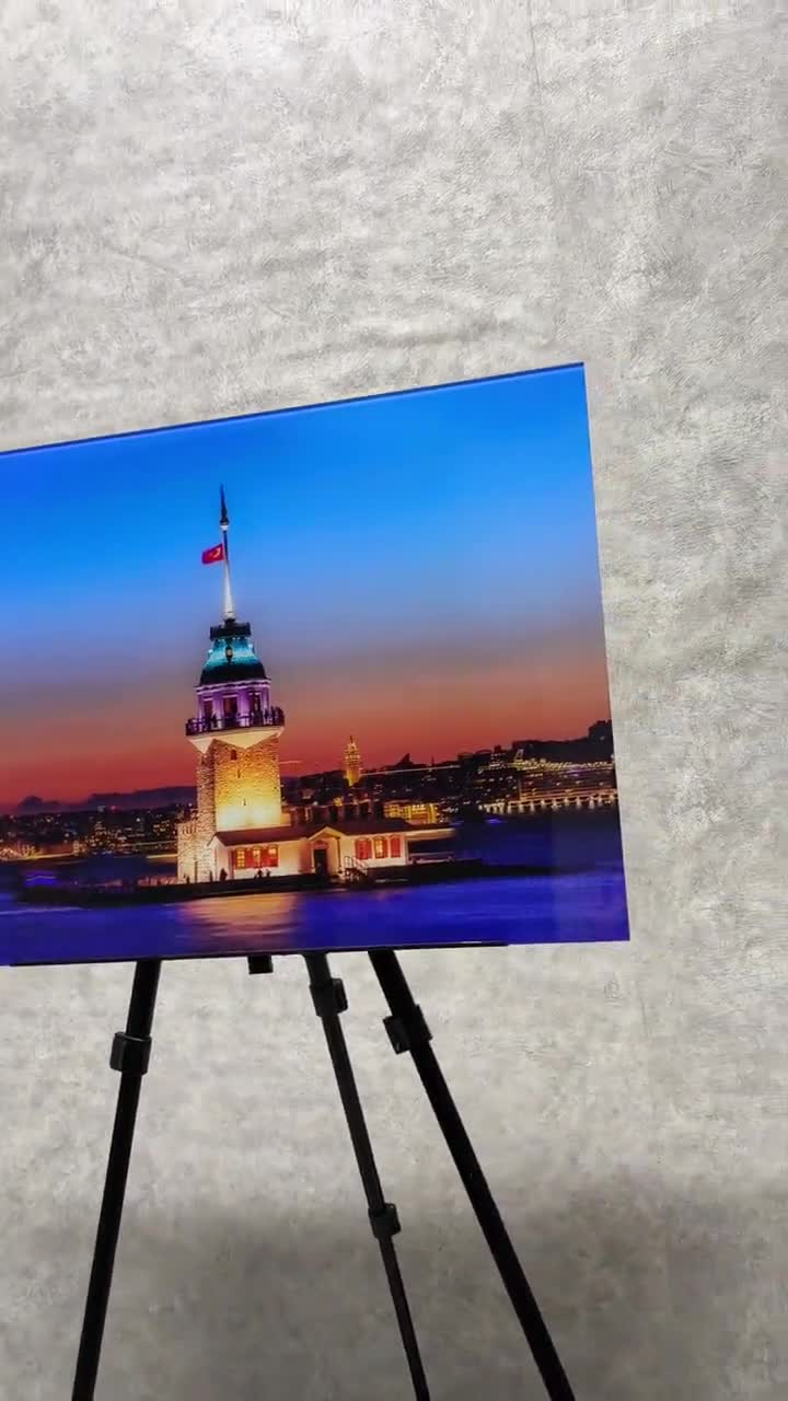 Blue Face Glass Art: Abstract Human Expression, Modern Wall Decor video poster