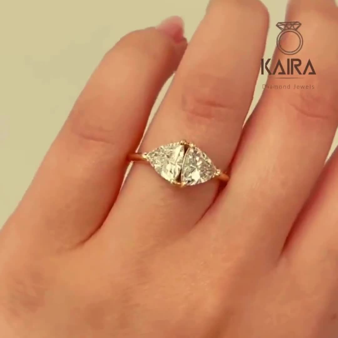 2カラット ダブルトリリアント モアッサナイト エンゲージリング