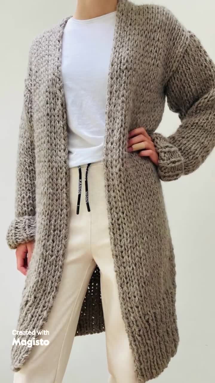 modèle gilet long tricot femme gratuit à télécharger