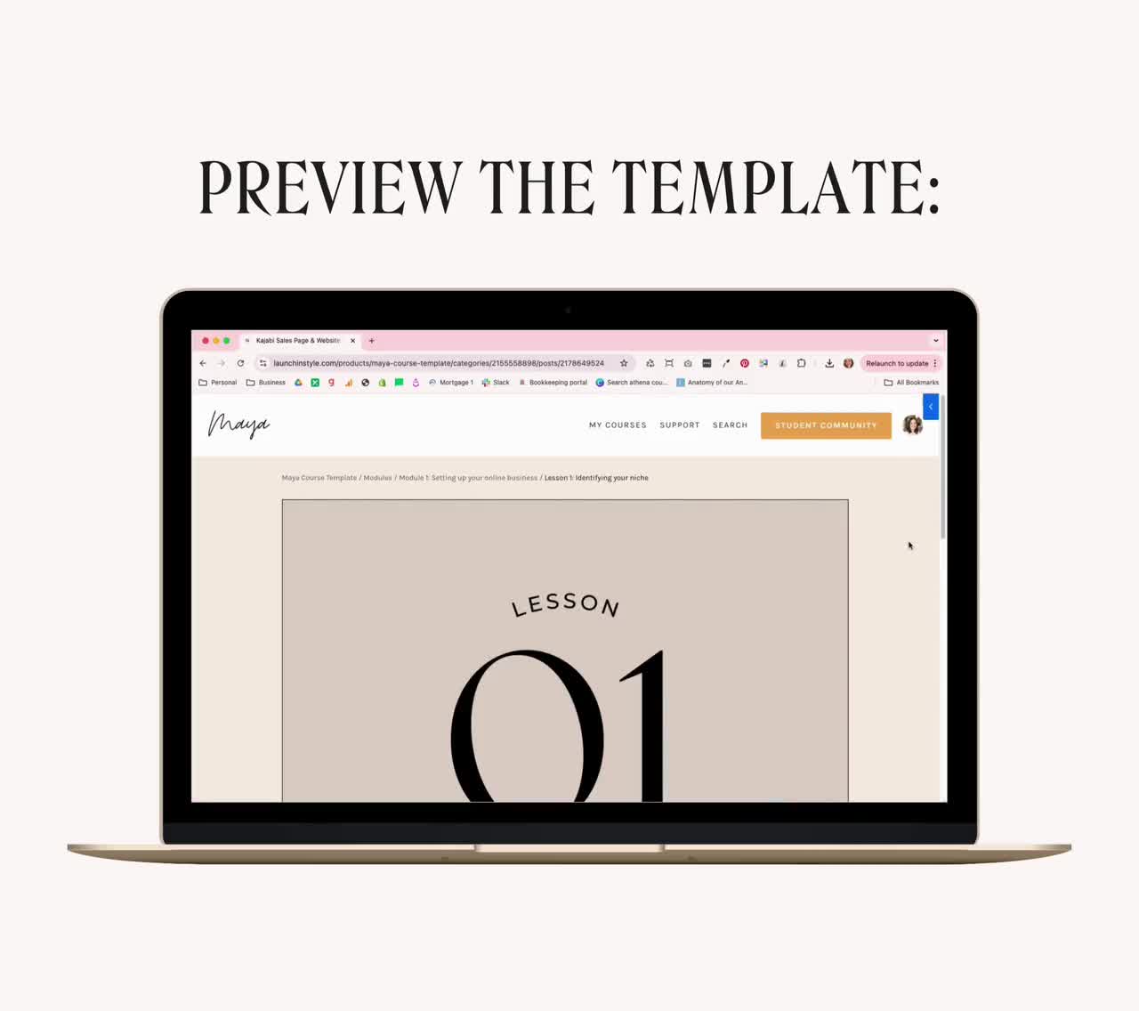Maya Kajabi Course Template with Canva Thumbnails video poster