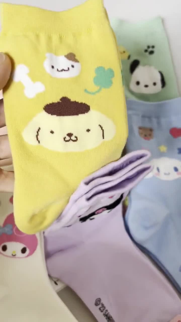 Sanrio Emoticon Cotton Ankle Soft Adorable Socks-ultra Soft Kuromi,  Cinnamoroll, My Melody, Pochaco Birthday Gift /7days Socks Girls Sports -   Sweden