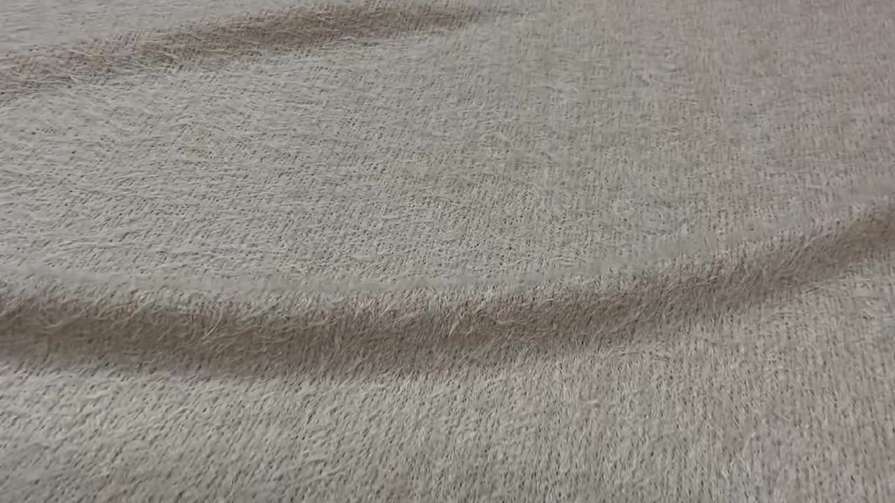 【COSYHARU】Pring Angora Knit TAUPE Cosy Knit Fluffy Hair ANGORA Fabric by the Yard, Soft