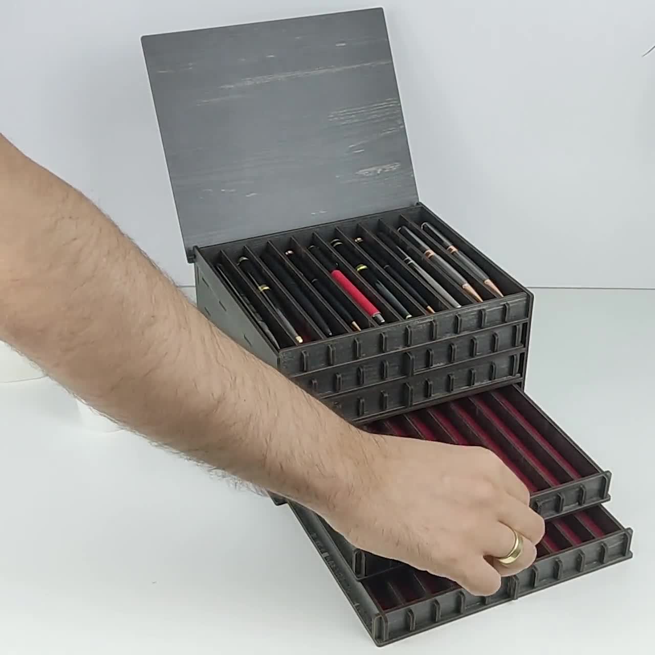 Pen Collection Storage Box With 30 50 100 Slots Collectible 